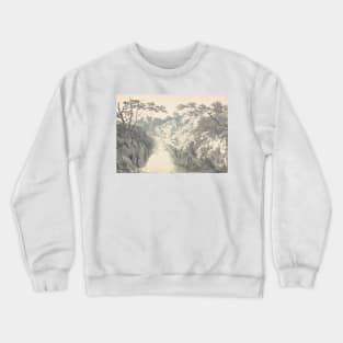 Landscape with Waterfall by J.M.W. Turner Crewneck Sweatshirt